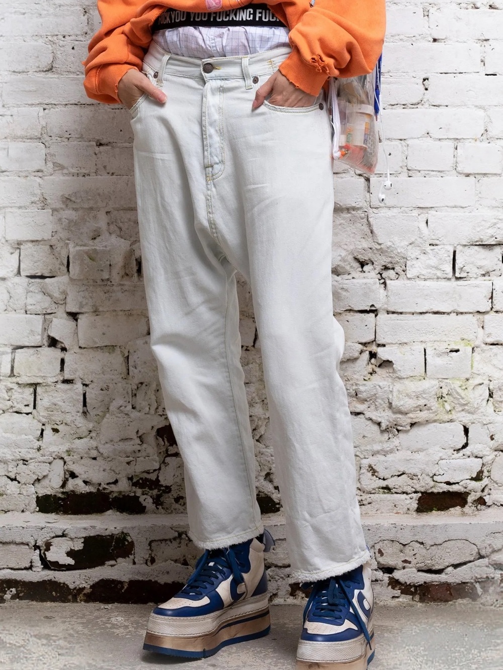 R13 tailored drop kinney linen indigo - Picture 3 of 11